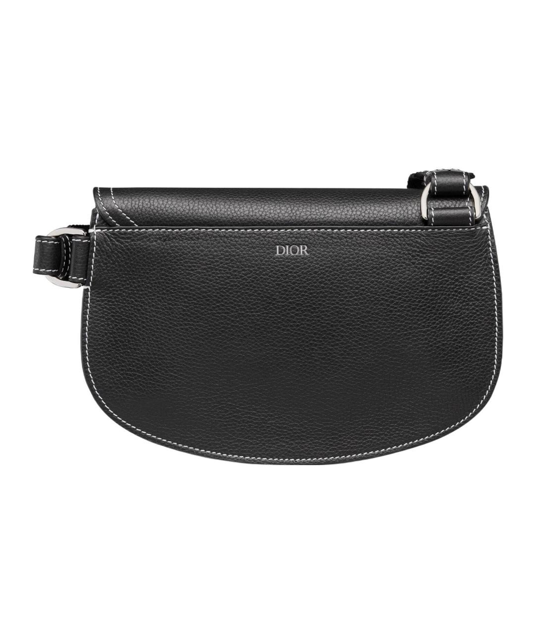 CHRISTIAN DIOR Черная кожаная поясная сумка, фото 2