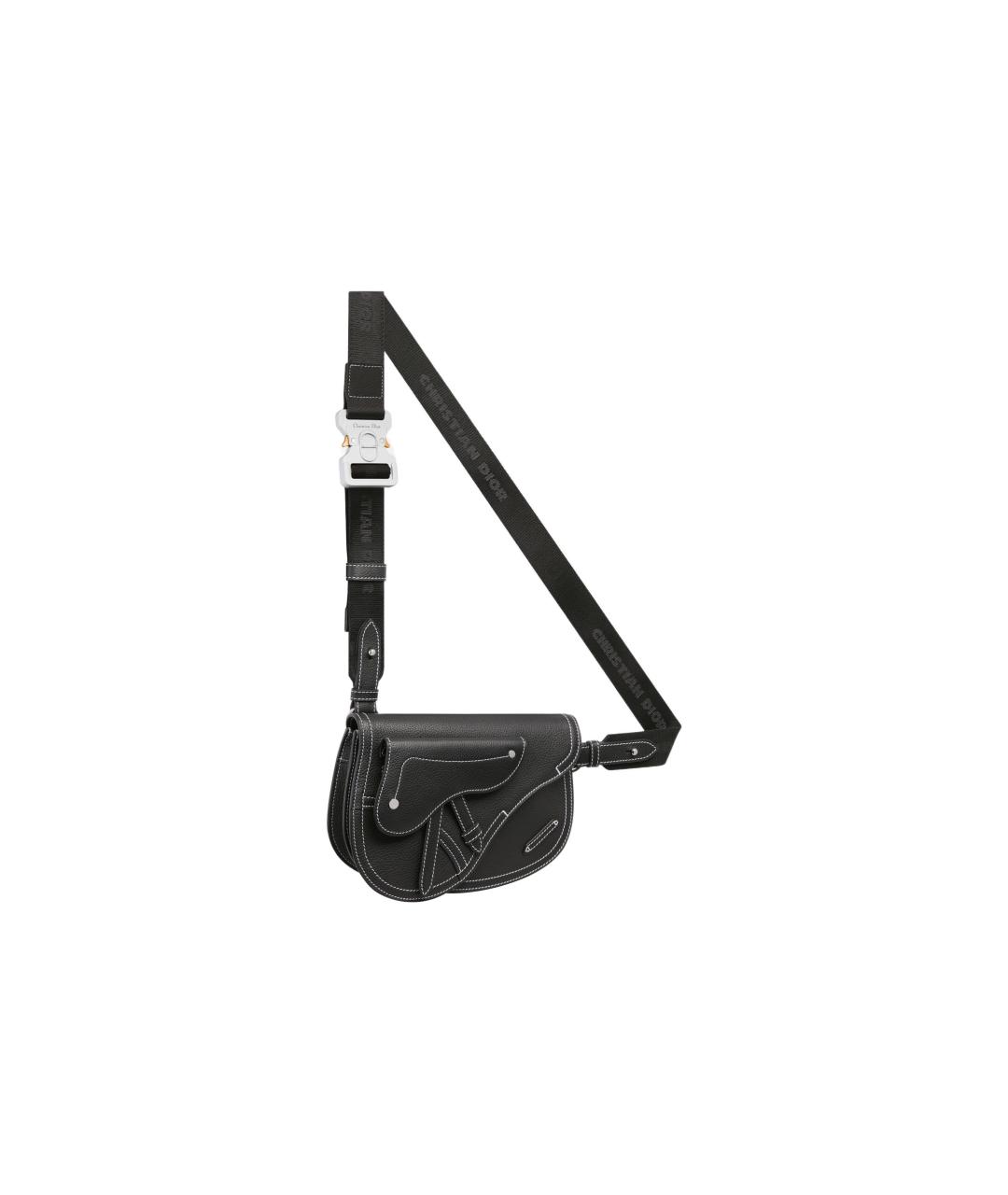 CHRISTIAN DIOR Черная кожаная поясная сумка, фото 4