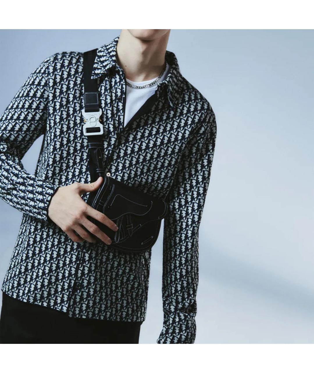 CHRISTIAN DIOR Черная кожаная поясная сумка, фото 7