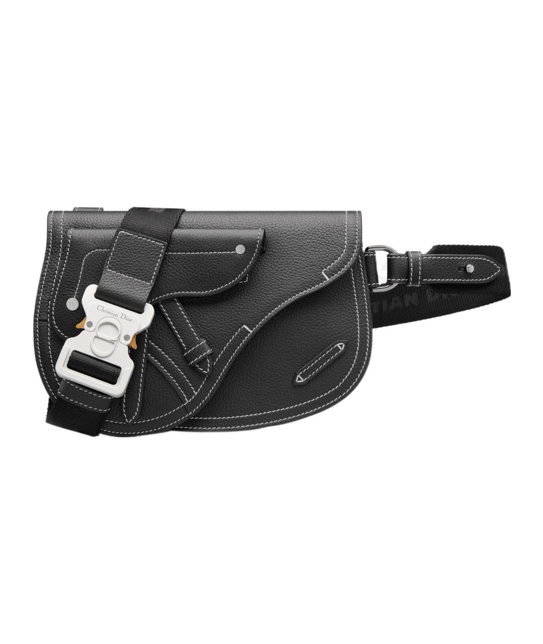 CHRISTIAN DIOR Черная кожаная поясная сумка, фото 1