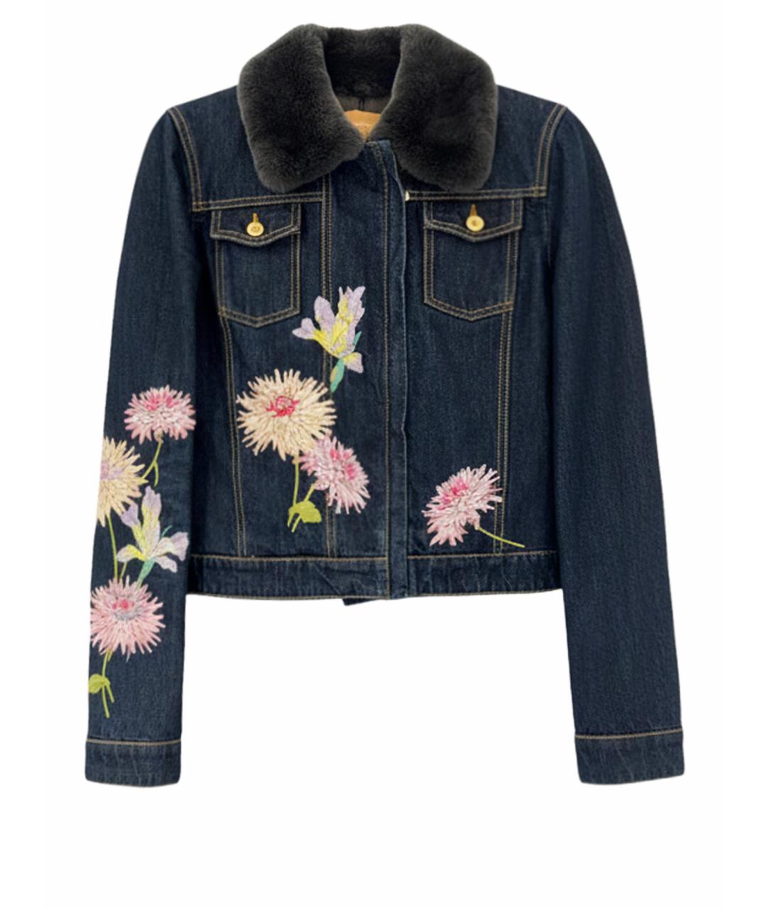 BLUMARINE Темно-синяя хлопковая куртка, фото 1