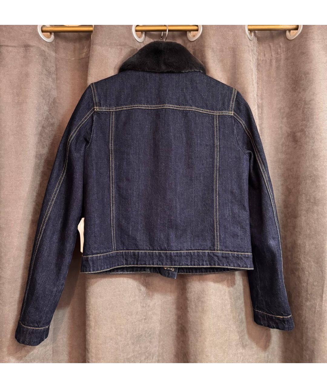 BLUMARINE Темно-синяя хлопковая куртка, фото 2