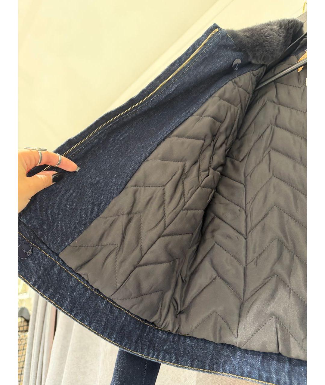 BLUMARINE Темно-синяя хлопковая куртка, фото 4