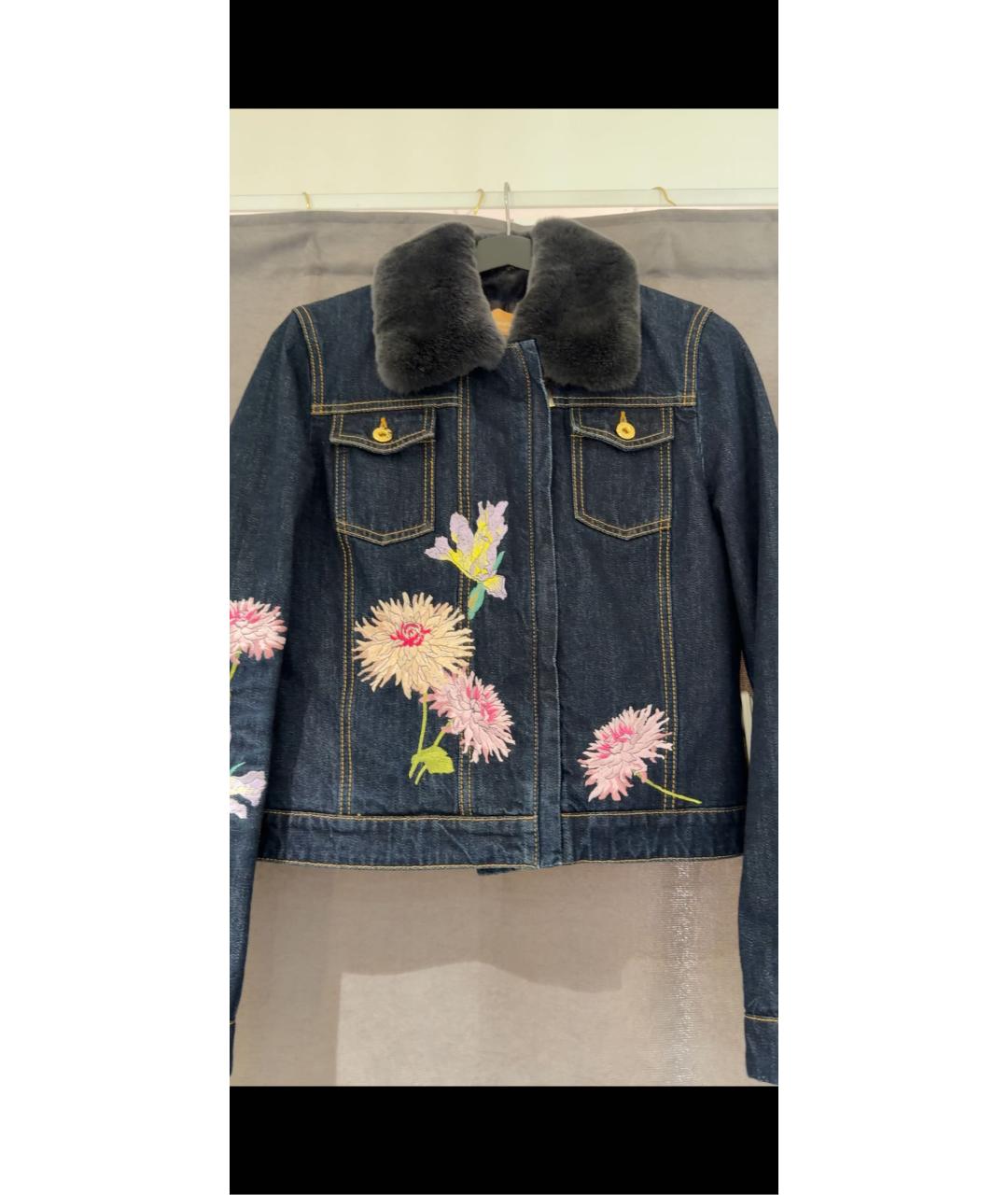 BLUMARINE Темно-синяя хлопковая куртка, фото 5