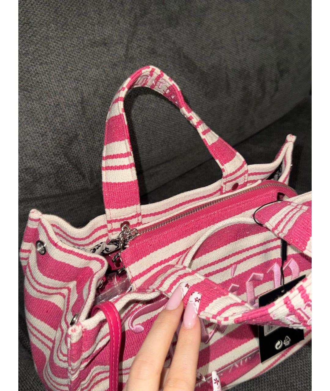 JUICY COUTURE Розовая тканевая сумка с короткими ручками, фото 4