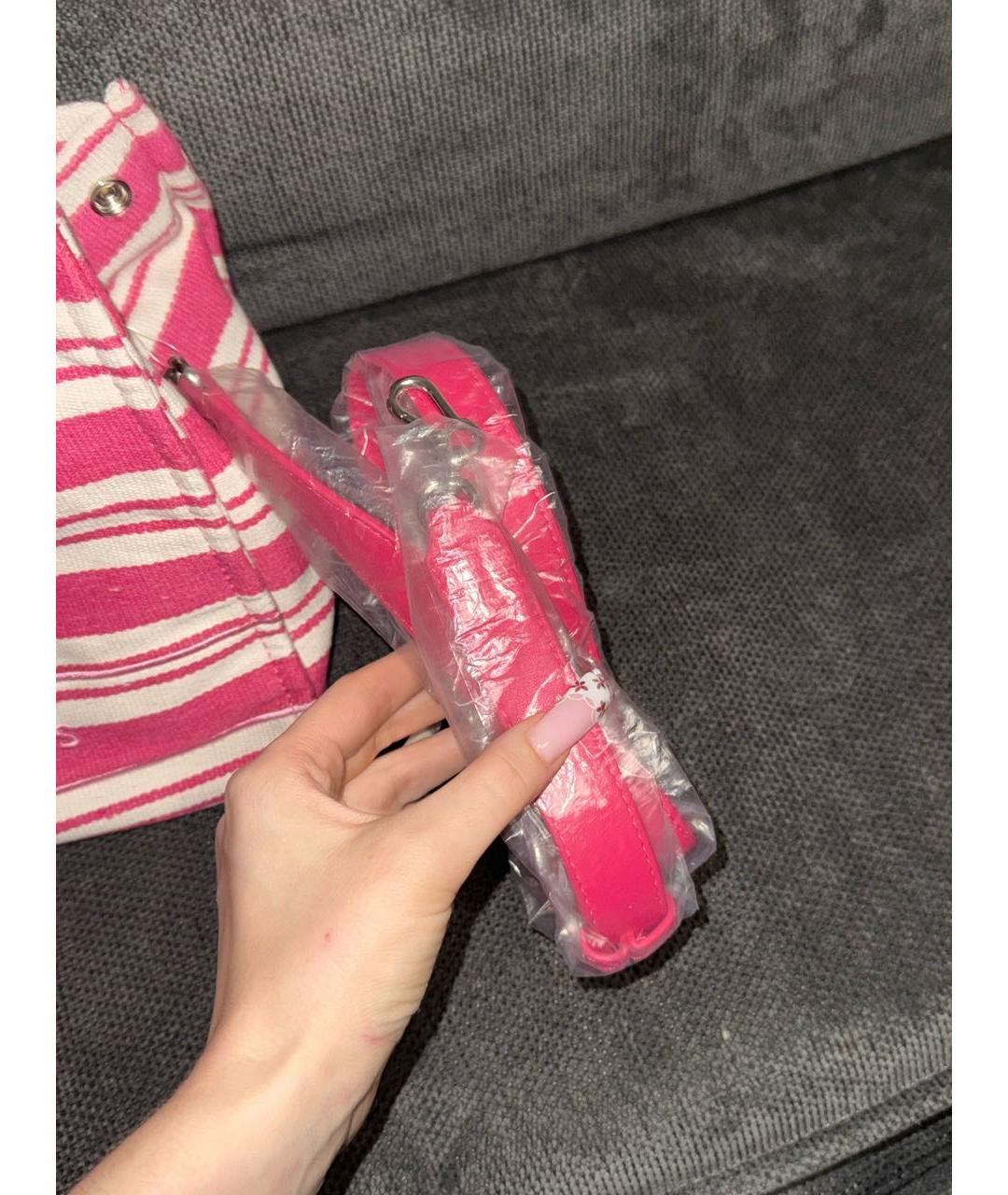 JUICY COUTURE Розовая тканевая сумка с короткими ручками, фото 5