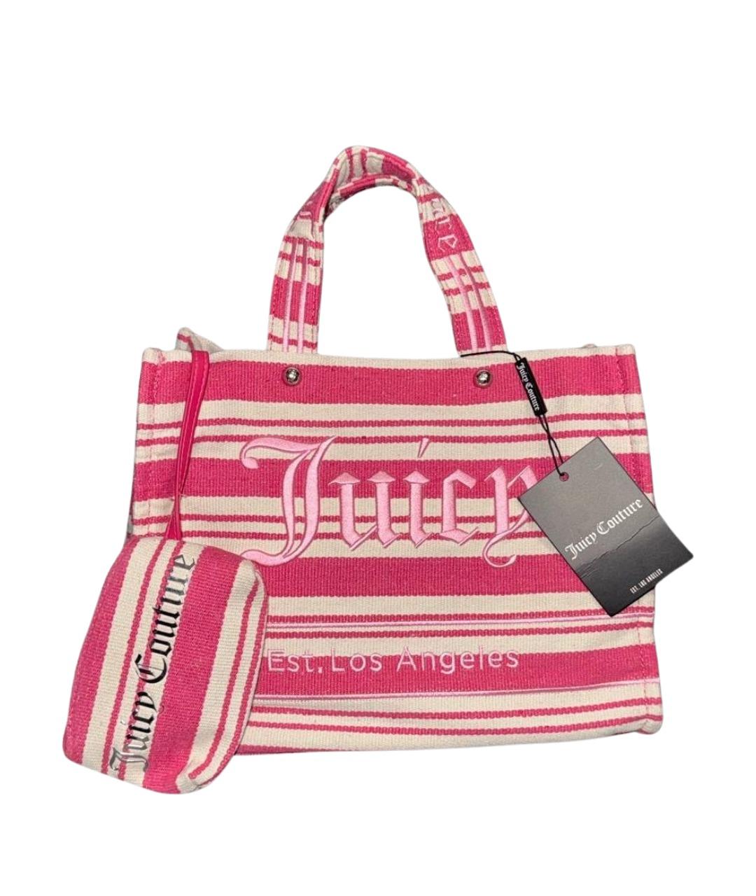 JUICY COUTURE Розовая тканевая сумка с короткими ручками, фото 1