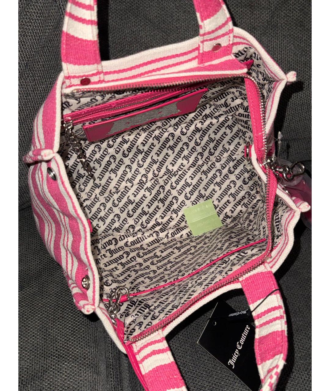 JUICY COUTURE Розовая тканевая сумка с короткими ручками, фото 6