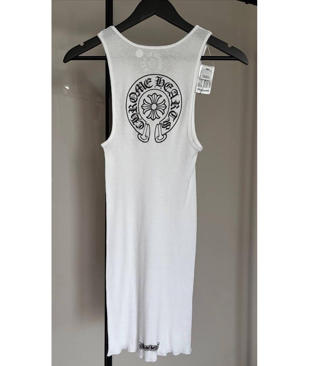 CHROME HEARTS Белая хлопко-эластановая майка, фото 3