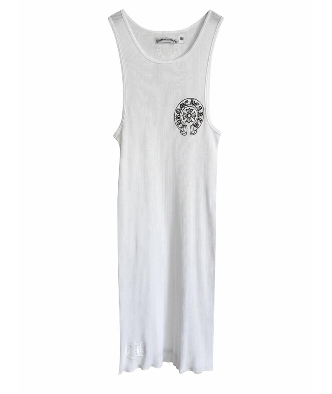 CHROME HEARTS Белая хлопко-эластановая майка, фото 1