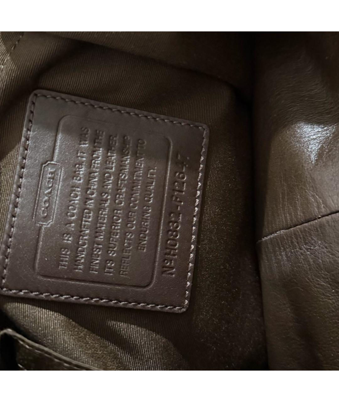 COACH Бежевая жаккардовая сумка тоут, фото 5