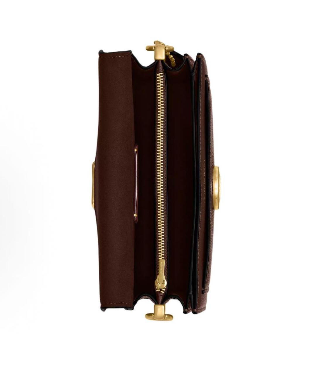 COACH Коричневая кожаная сумка через плечо, фото 4