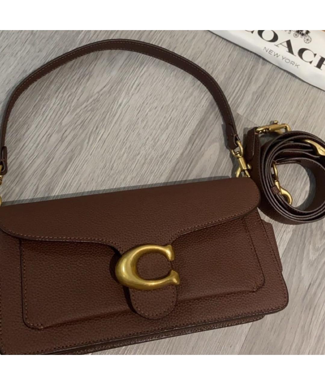 COACH Коричневая кожаная сумка через плечо, фото 8