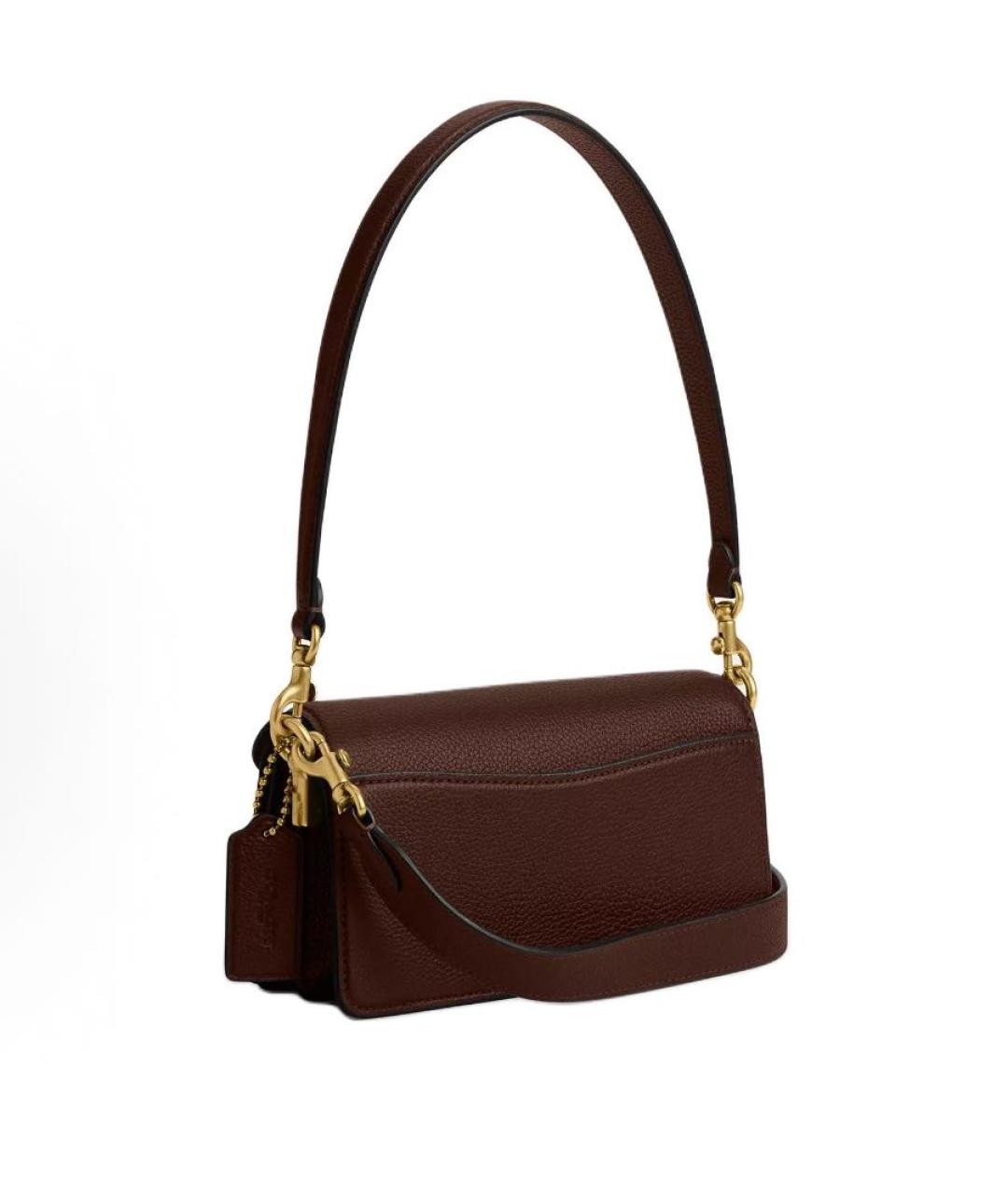 COACH Коричневая кожаная сумка через плечо, фото 2