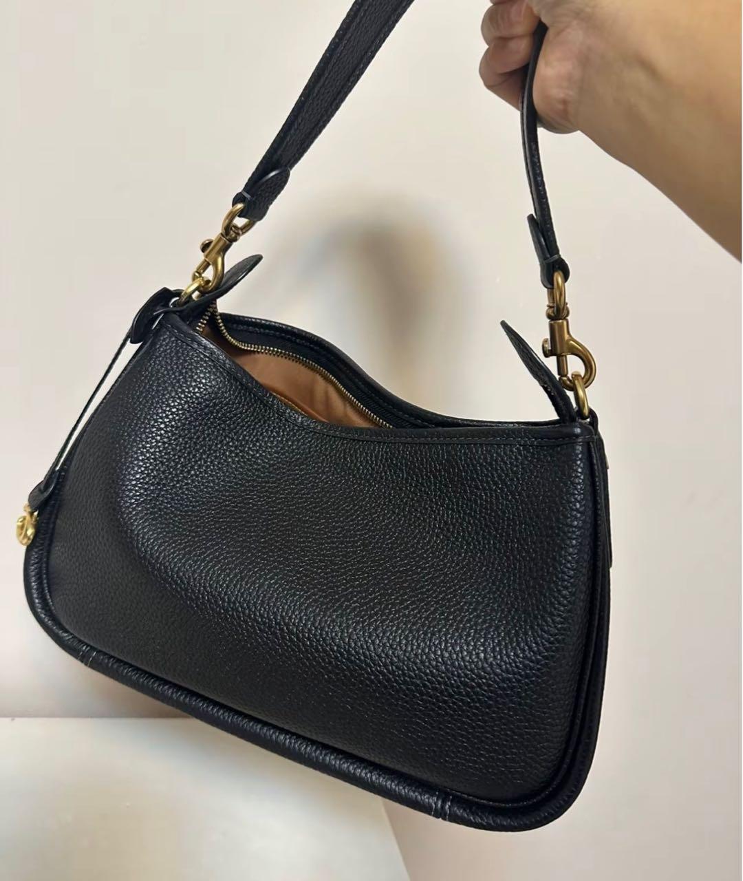 COACH Черная кожаная сумка через плечо, фото 6