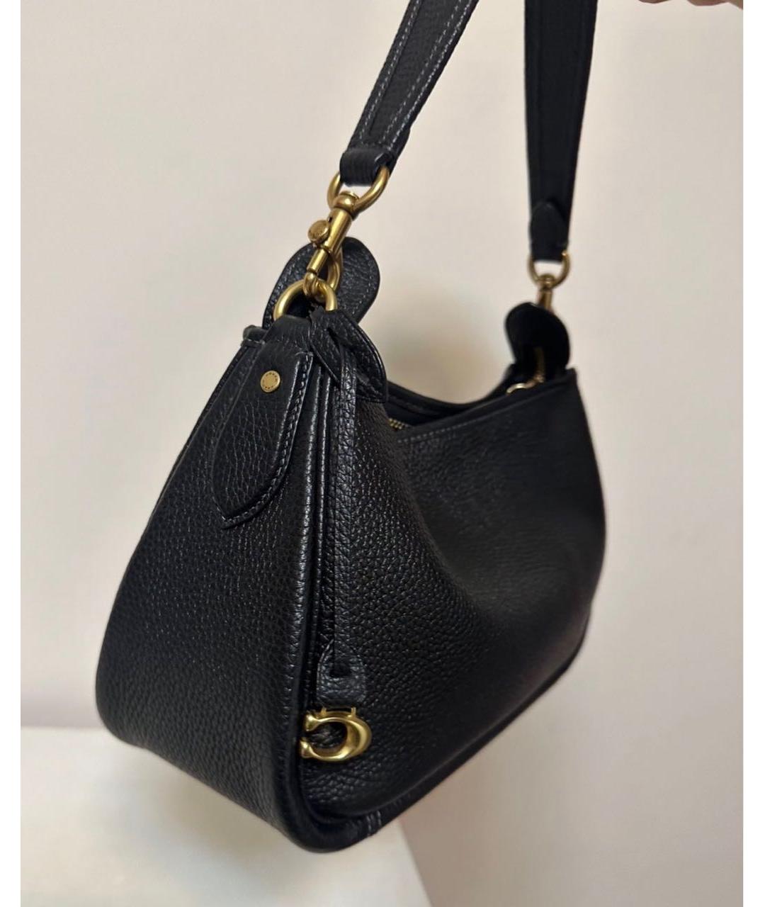 COACH Черная кожаная сумка через плечо, фото 8