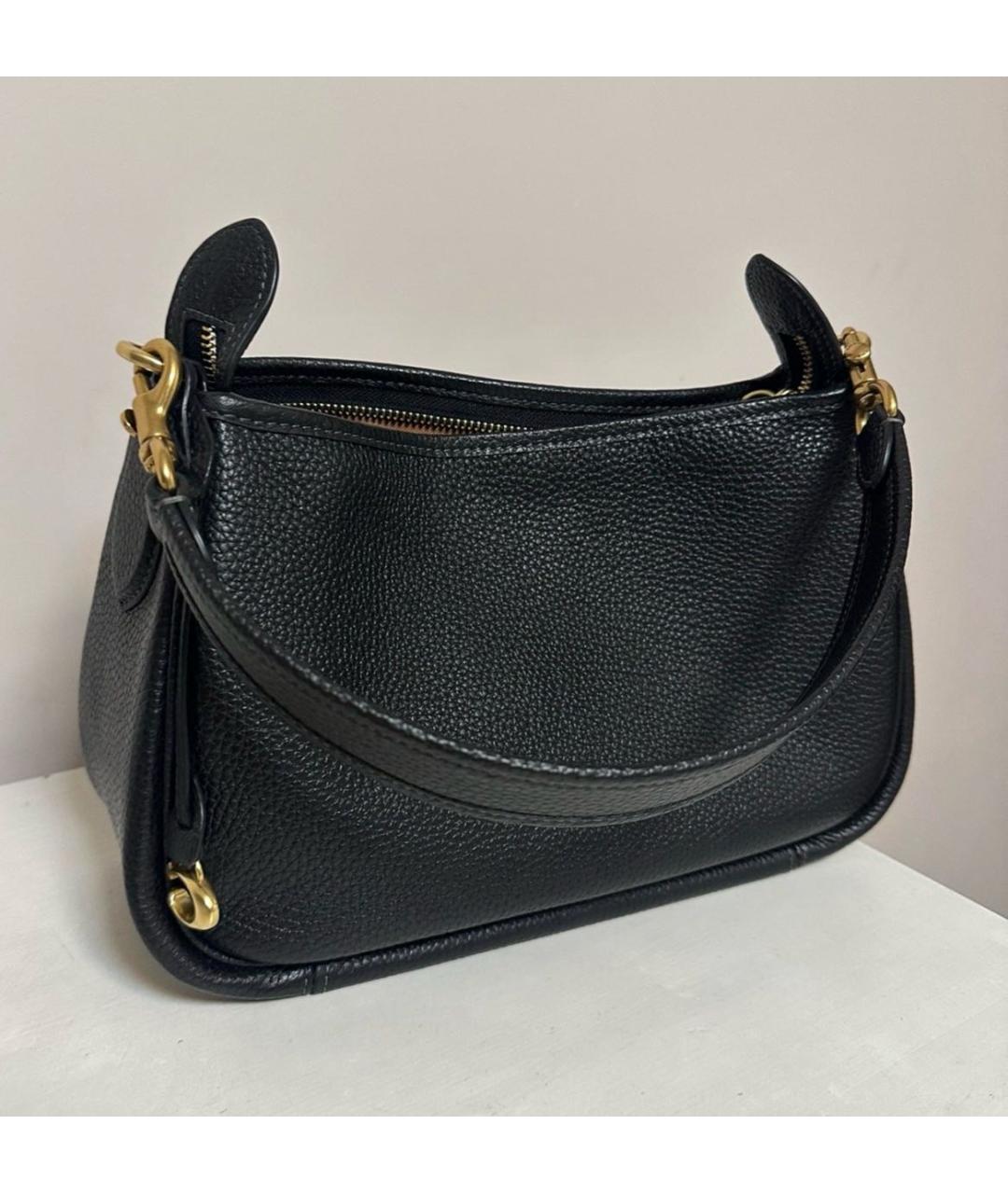 COACH Черная кожаная сумка через плечо, фото 7