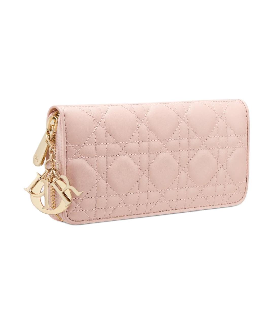 CHRISTIAN DIOR Розовый кожаный кошелек, фото 2