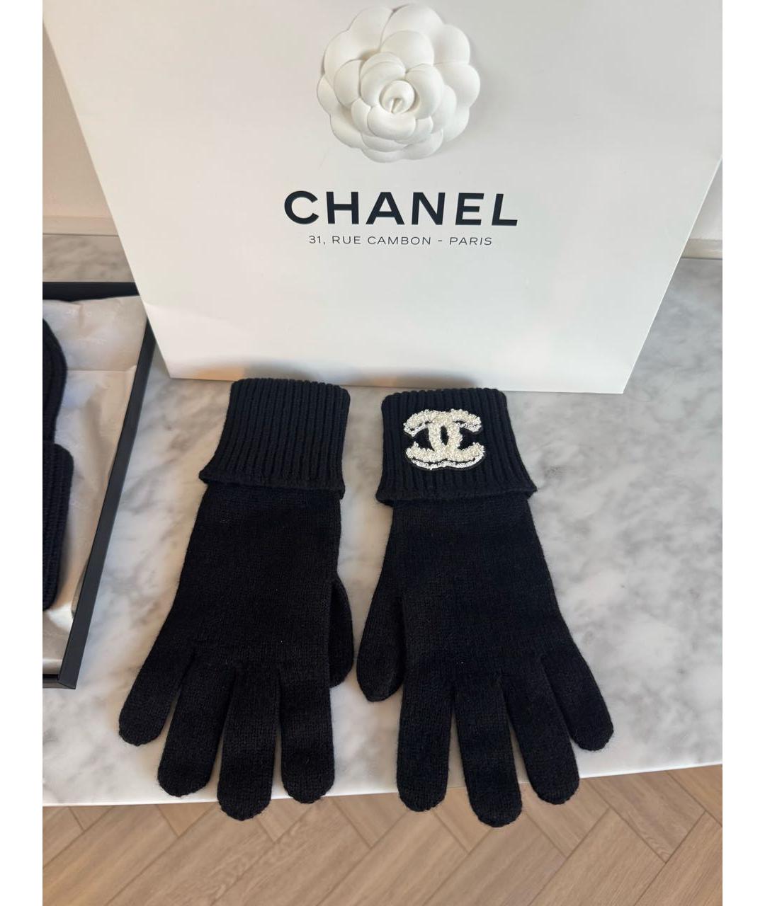 CHANEL Черные кашемировые перчатки, фото 2