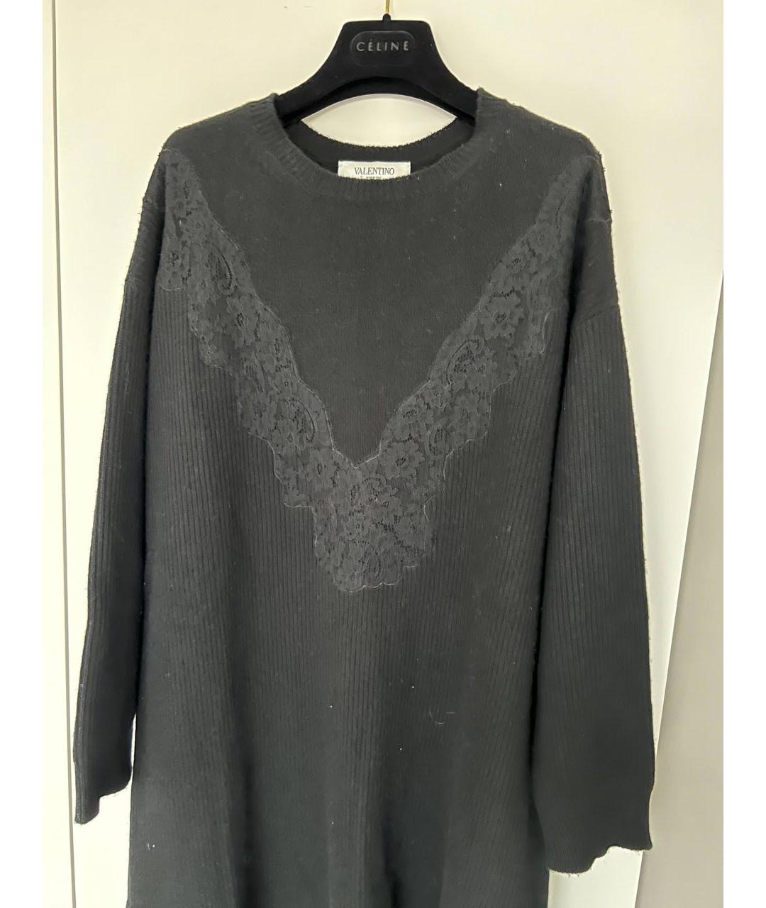 VALENTINO Черное кашемировое повседневное платье, фото 3