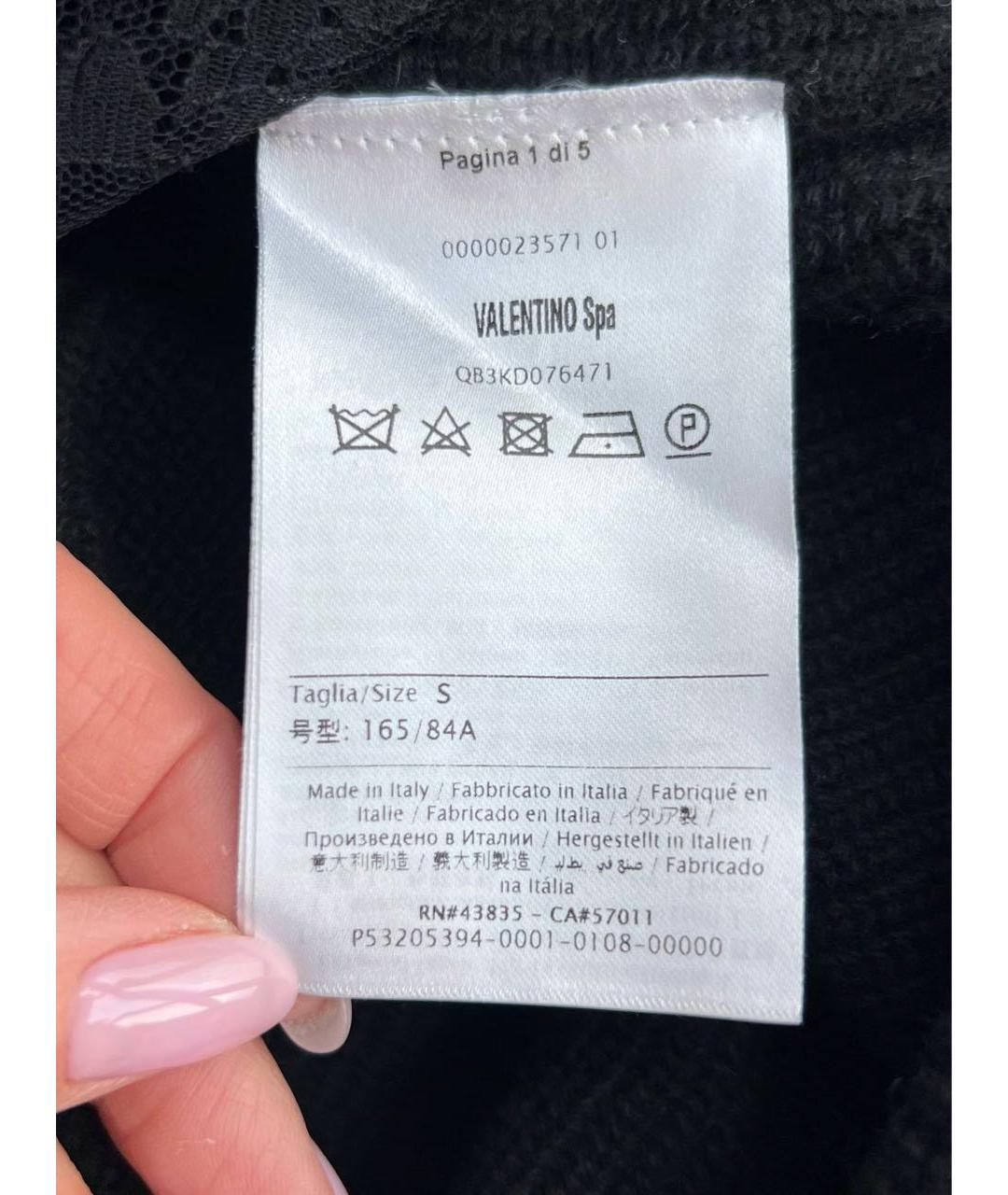 VALENTINO Черное кашемировое повседневное платье, фото 5