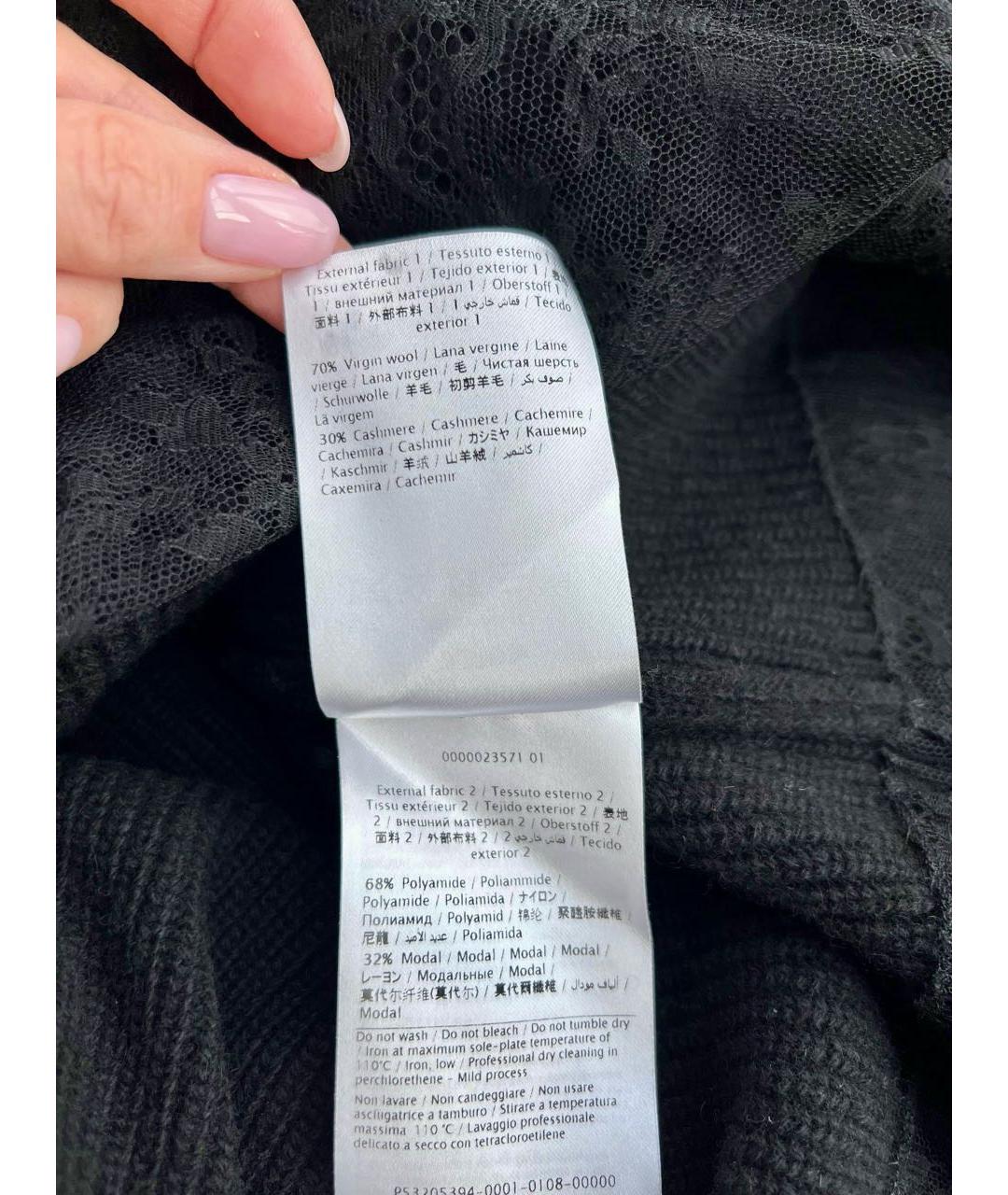 VALENTINO Черное кашемировое повседневное платье, фото 6