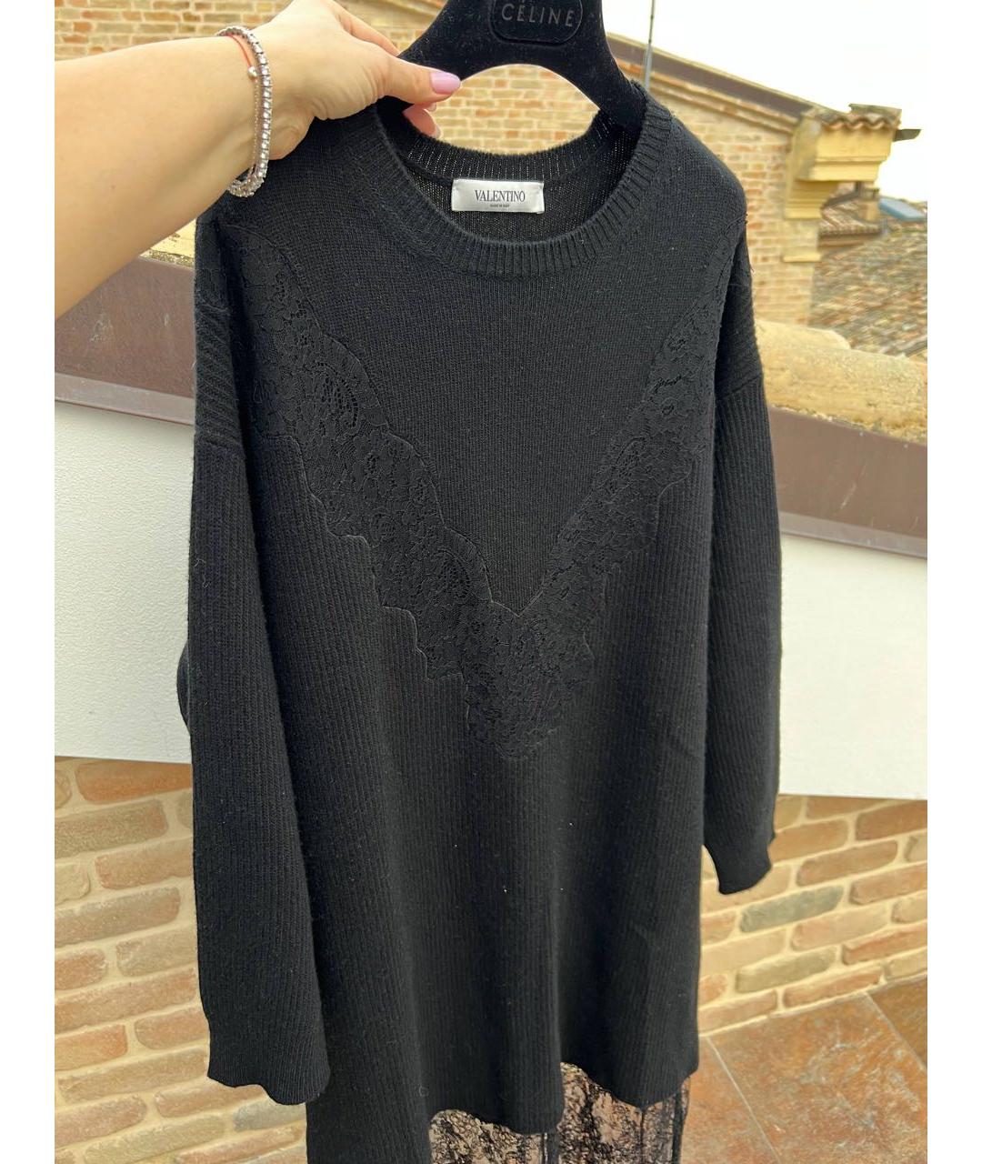 VALENTINO Черное кашемировое повседневное платье, фото 7