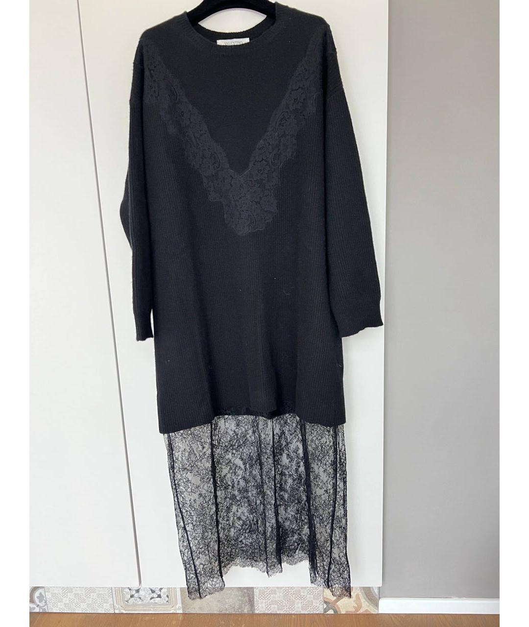 VALENTINO Черное кашемировое повседневное платье, фото 9
