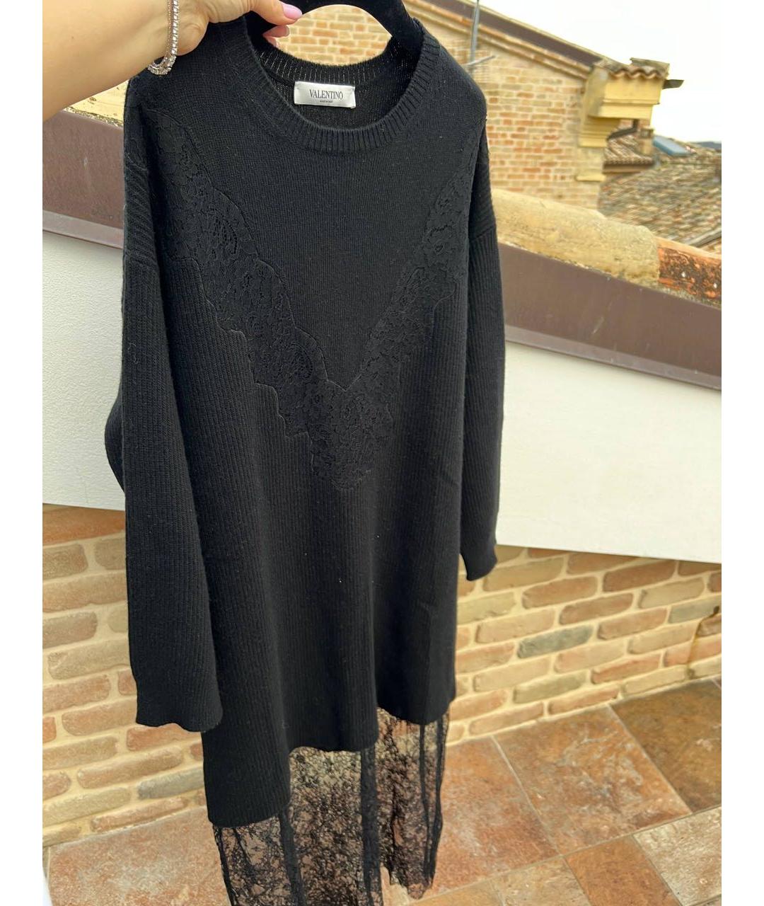 VALENTINO Черное кашемировое повседневное платье, фото 8
