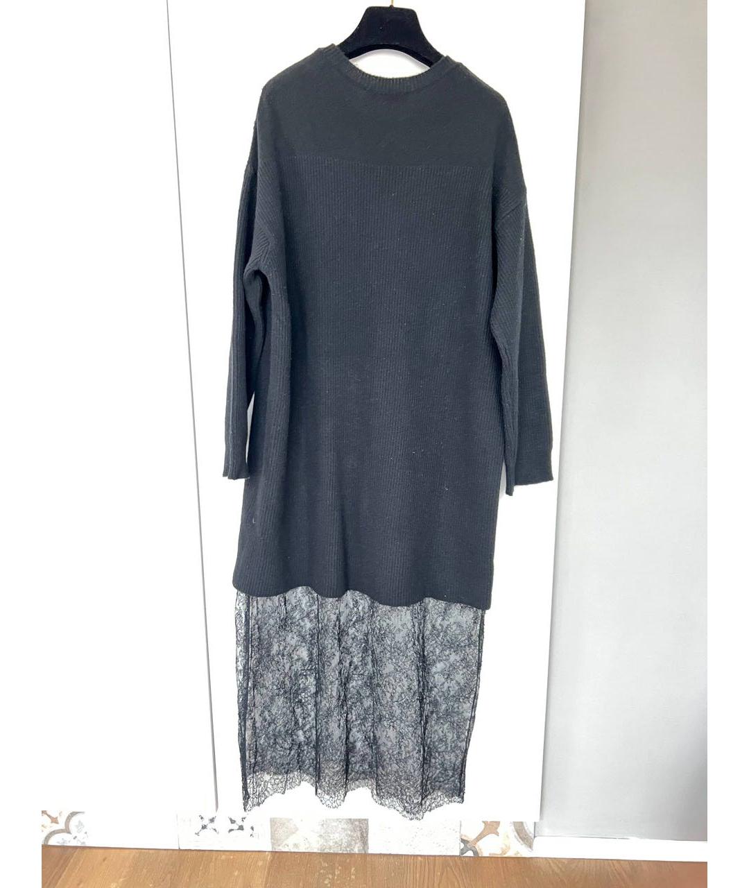 VALENTINO Черное кашемировое повседневное платье, фото 2