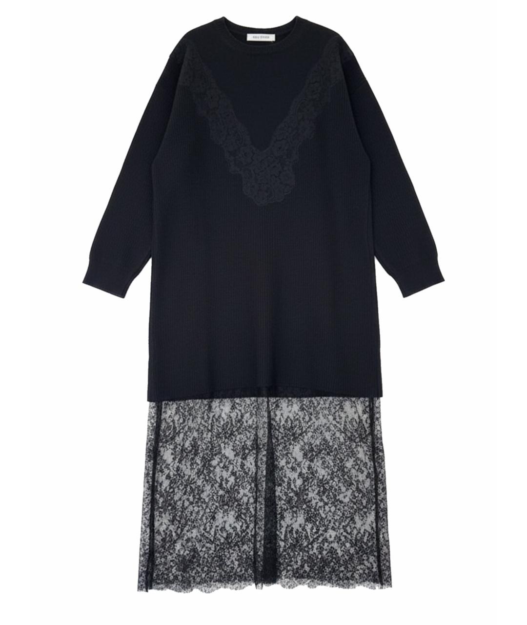 VALENTINO Черное кашемировое повседневное платье, фото 1