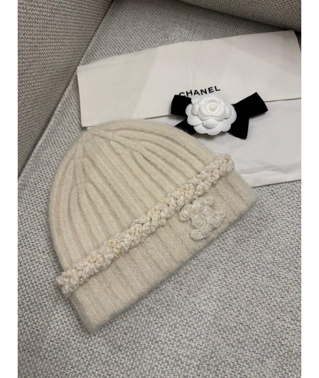 CHANEL Бежевая кашемировая шапка, фото 2
