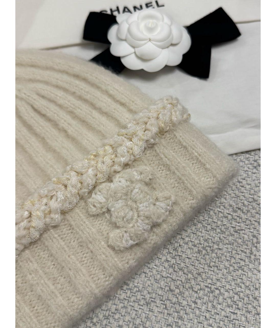 CHANEL Бежевая кашемировая шапка, фото 3
