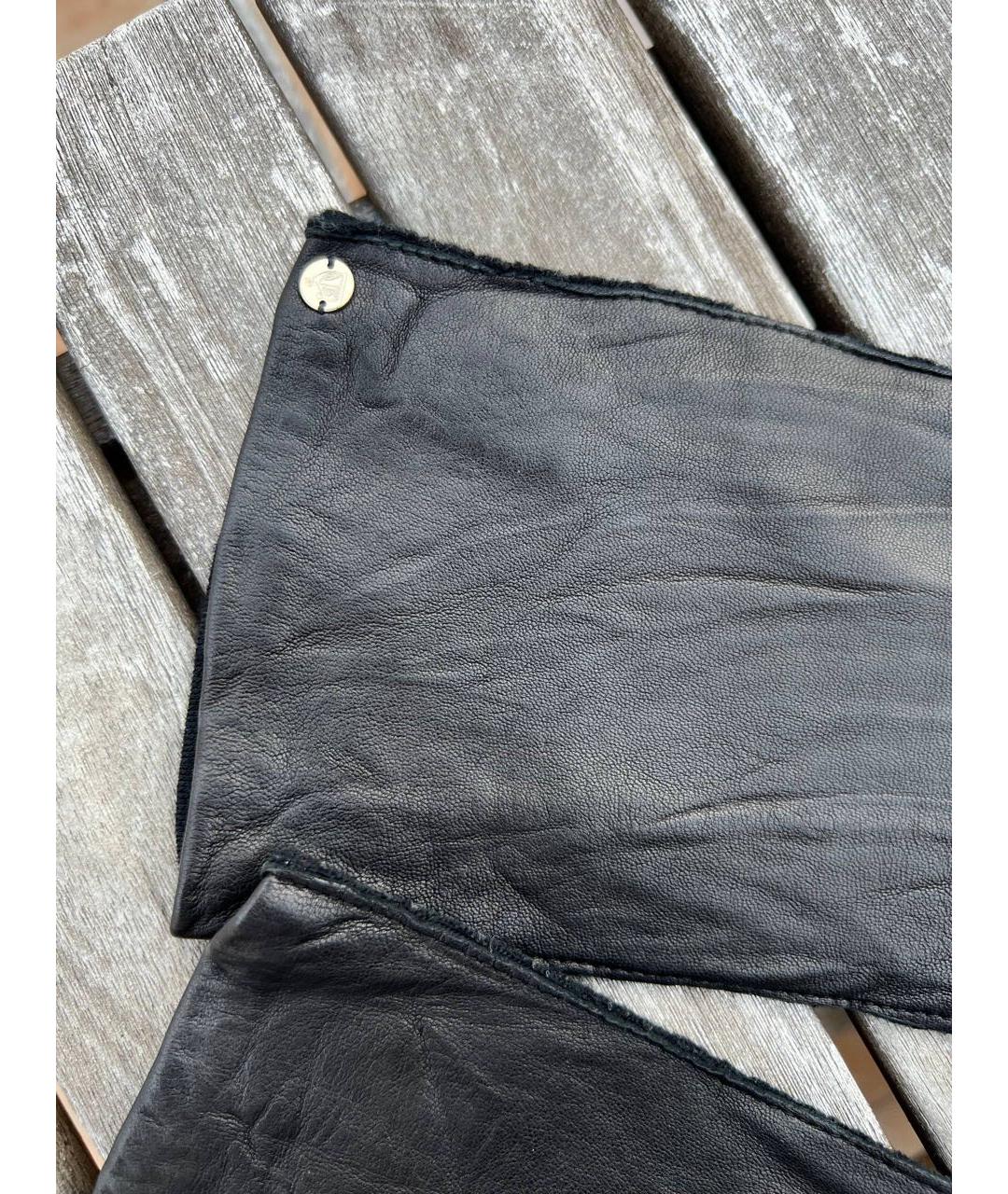 LANVIN Черные кожаные перчатки, фото 3