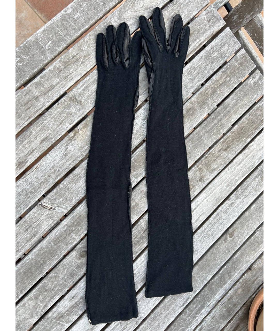 LANVIN Черные кожаные перчатки, фото 6