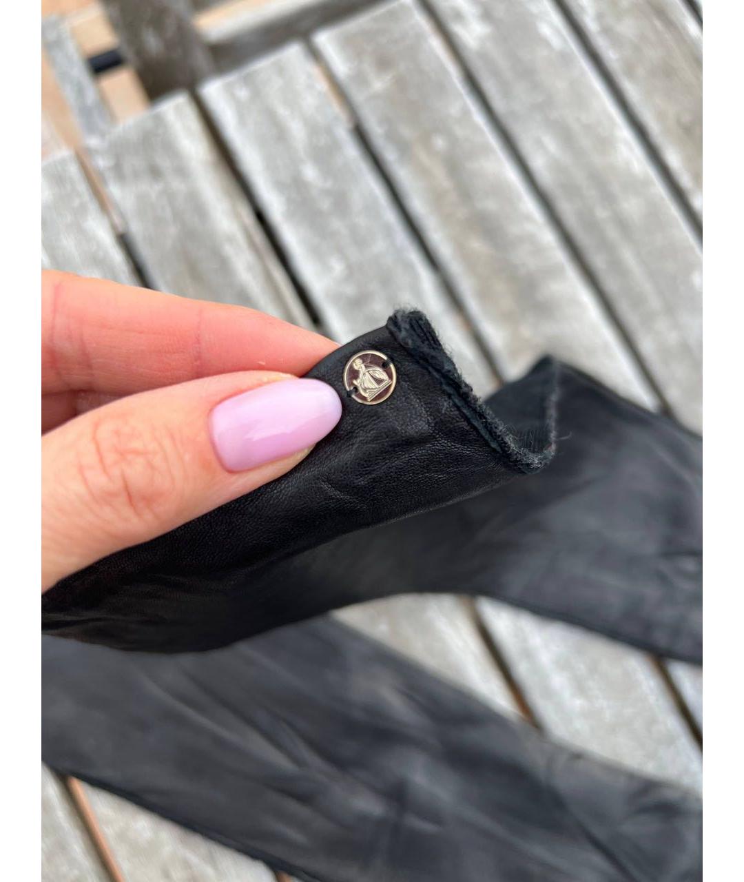 LANVIN Черные кожаные перчатки, фото 2