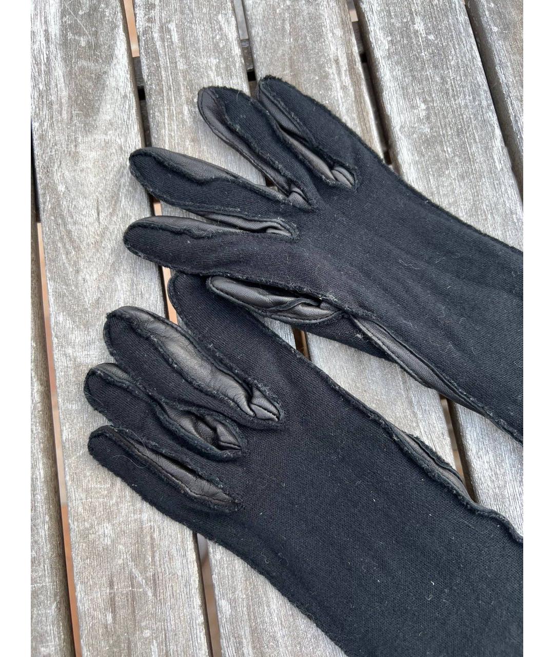 LANVIN Черные кожаные перчатки, фото 5