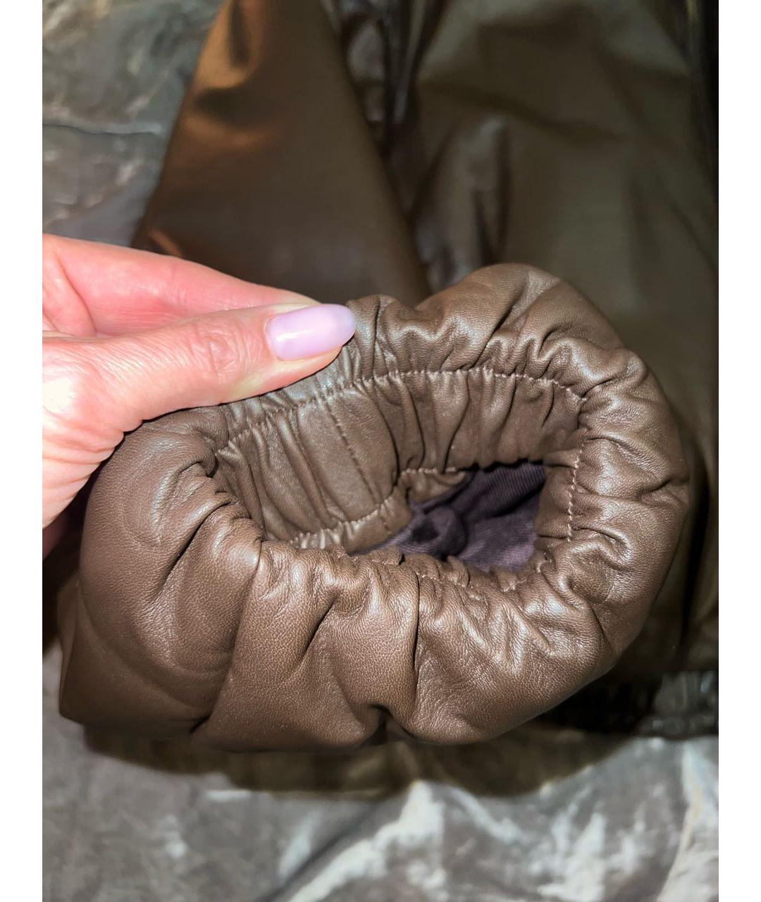 SANDRO Коричневый кожаный пуховик, фото 4