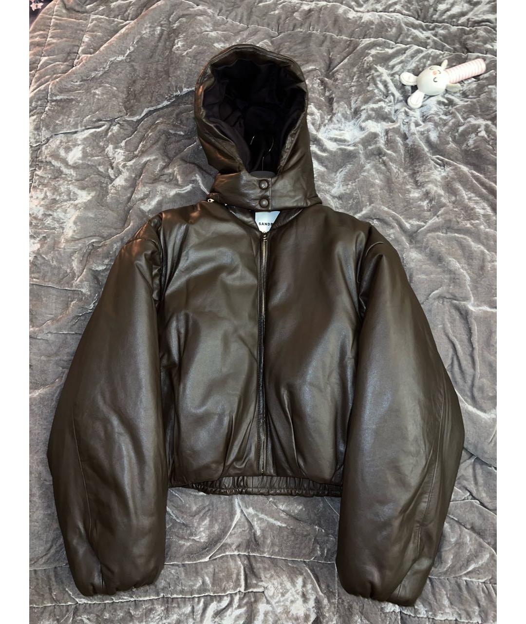 SANDRO Коричневый кожаный пуховик, фото 9