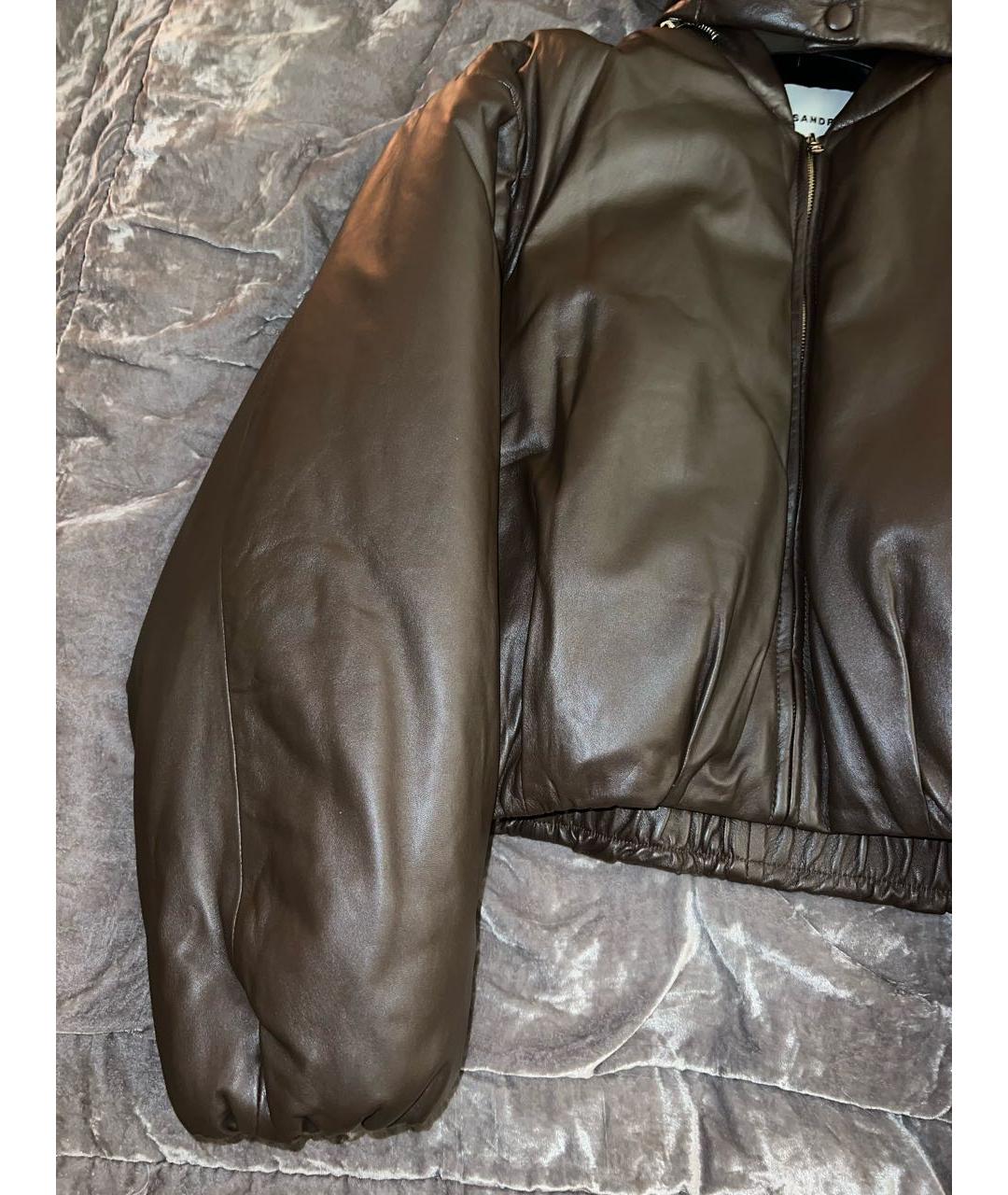 SANDRO Коричневый кожаный пуховик, фото 3