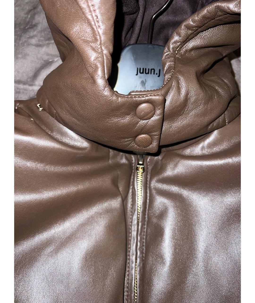 SANDRO Коричневый кожаный пуховик, фото 6