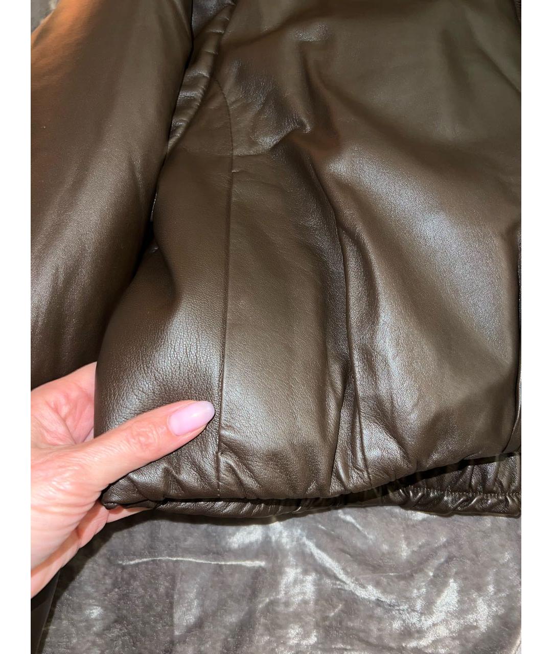 SANDRO Коричневый кожаный пуховик, фото 5