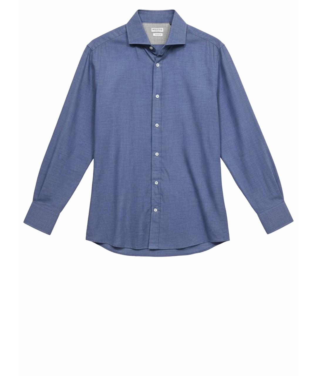 BRUNELLO CUCINELLI Голубая хлопковая классическая рубашка, фото 1