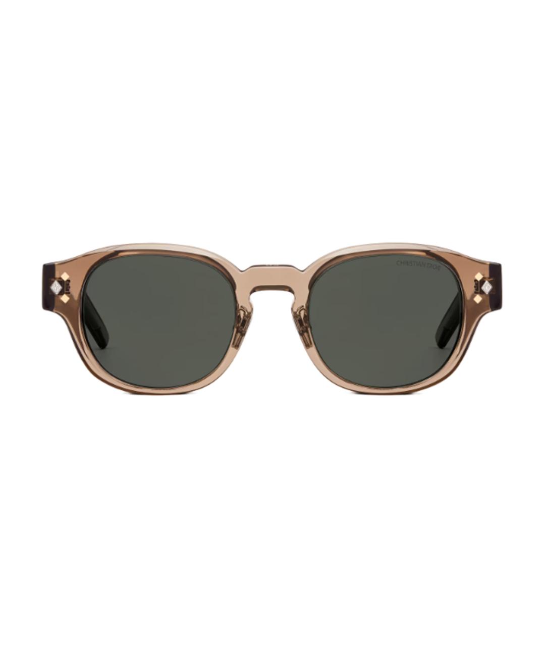 CHRISTIAN DIOR Коричневые пластиковые солнцезащитные очки, фото 2