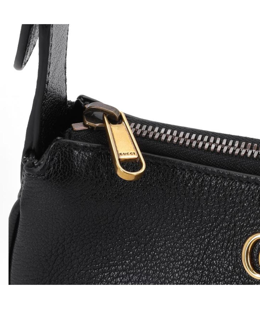 GUCCI Черная кожаная сумка через плечо, фото 5