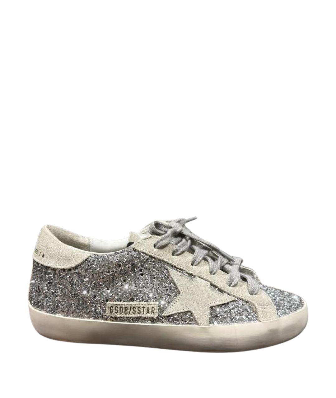 GOLDEN GOOSE DELUXE BRAND Серебряные замшевые кеды, фото 1