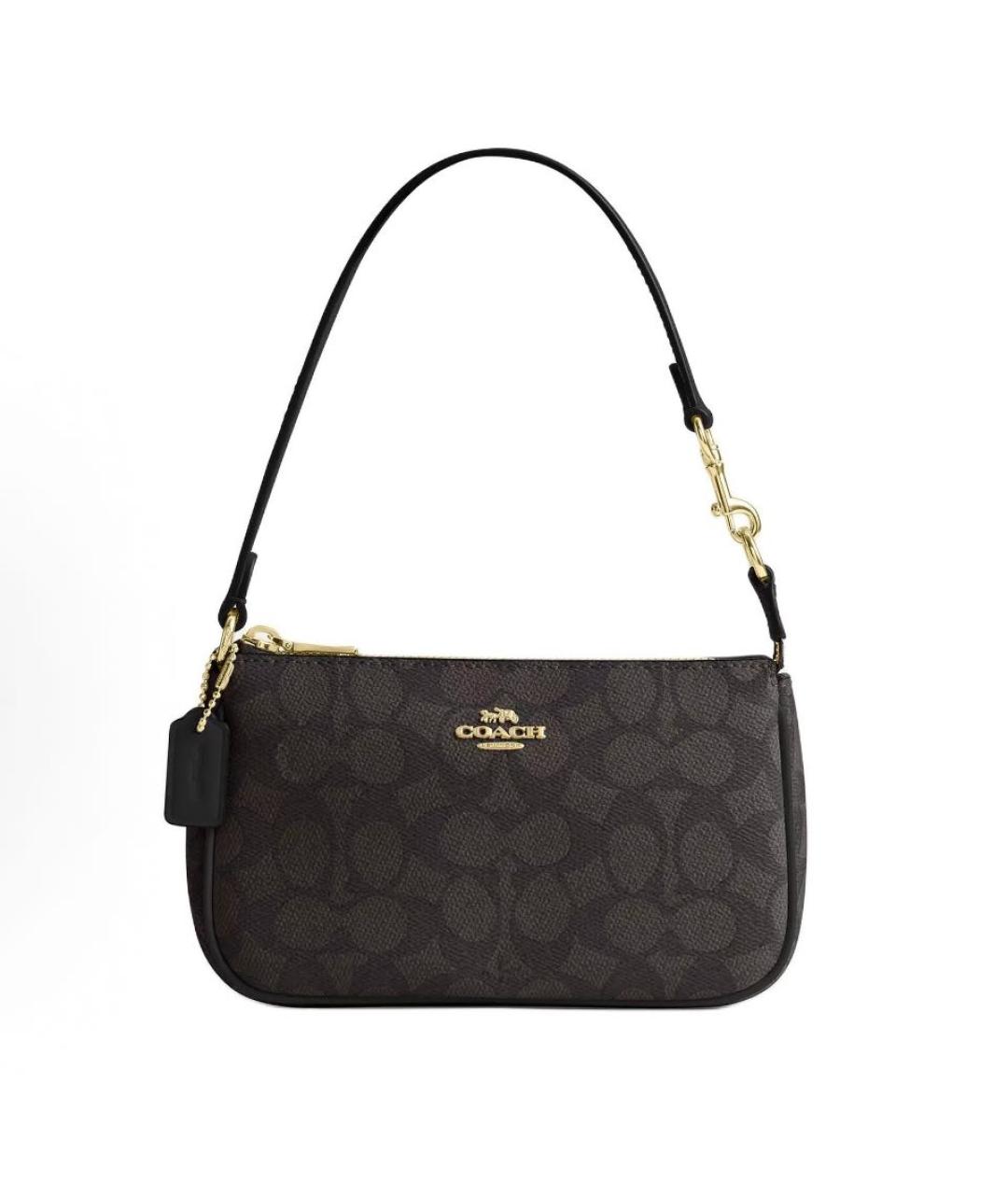 COACH Коричневая кожаная сумка через плечо, фото 9