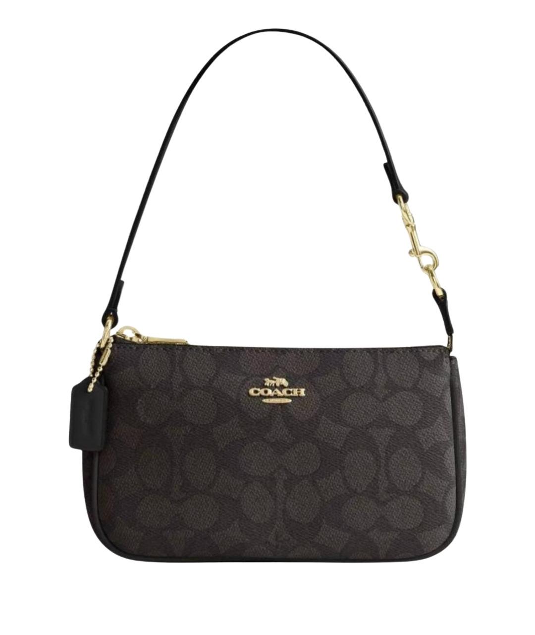 COACH Коричневая кожаная сумка через плечо, фото 1