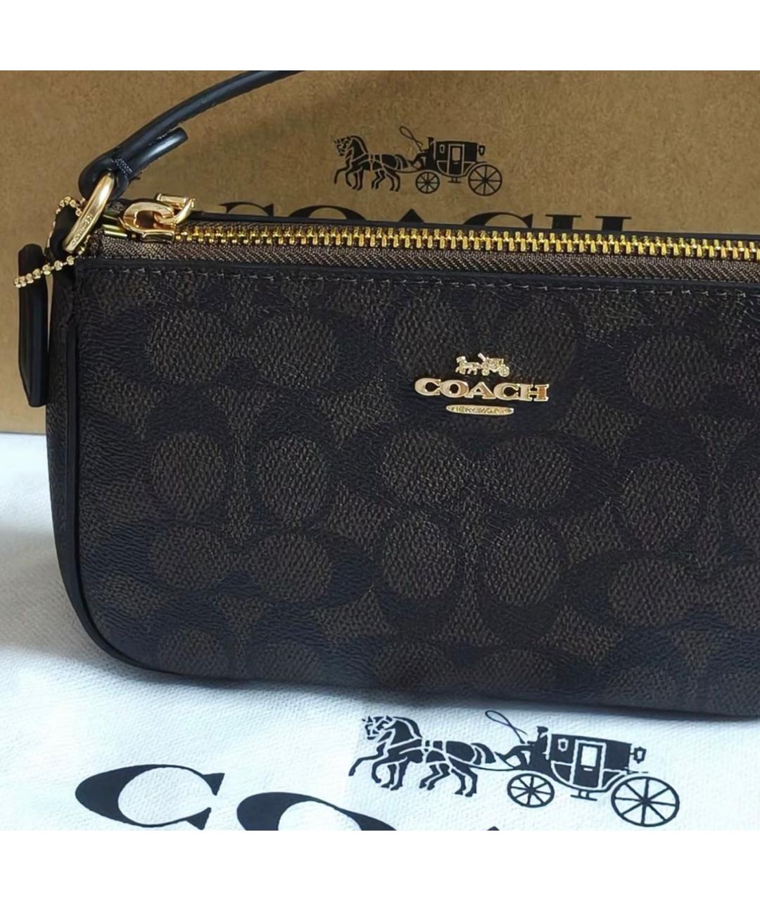 COACH Коричневая кожаная сумка через плечо, фото 8