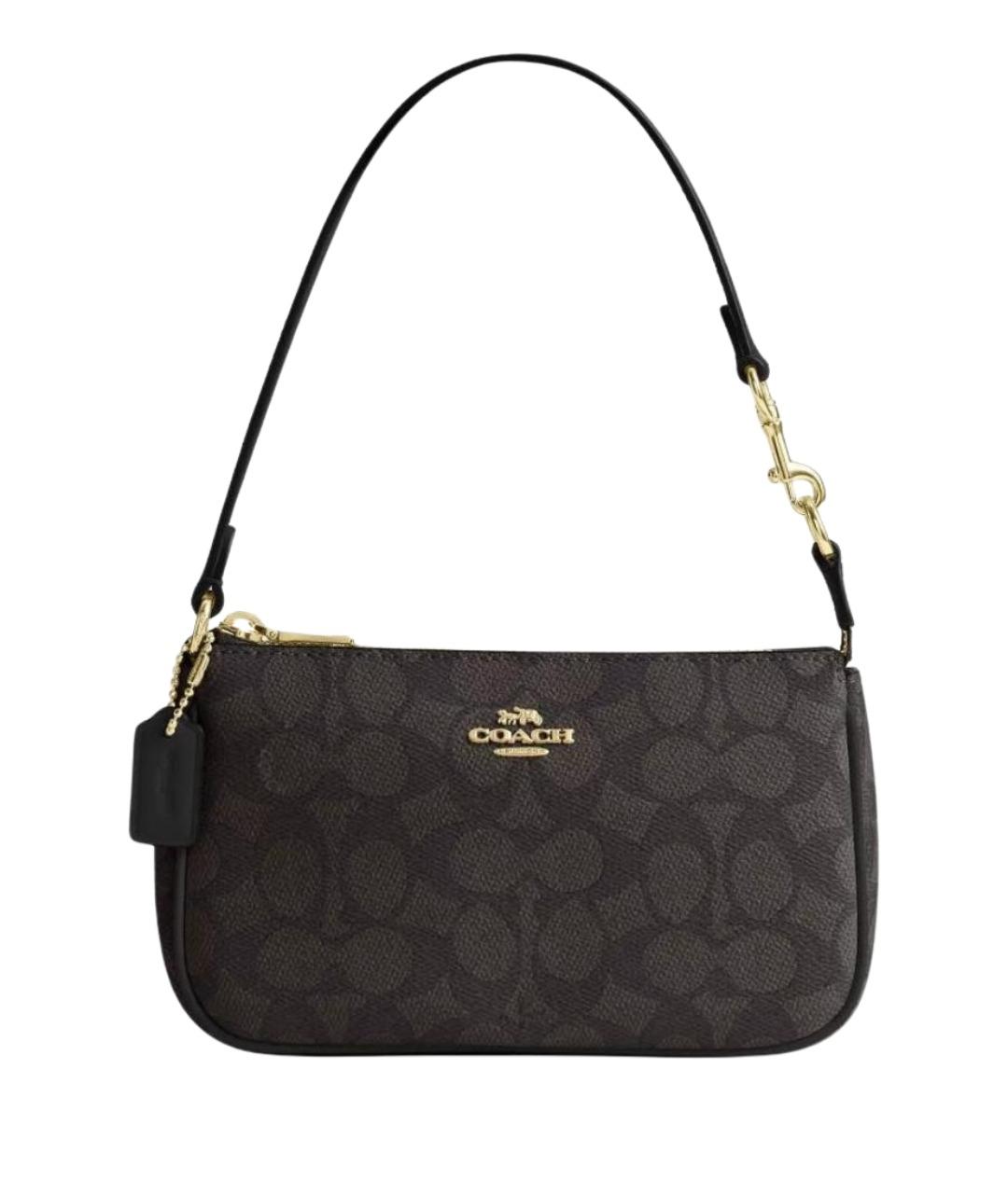 COACH Коричневая кожаная сумка через плечо, фото 10